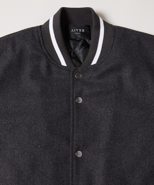 「AIVER」 スタジャン LARGE ダークブラック メンズ_画像5