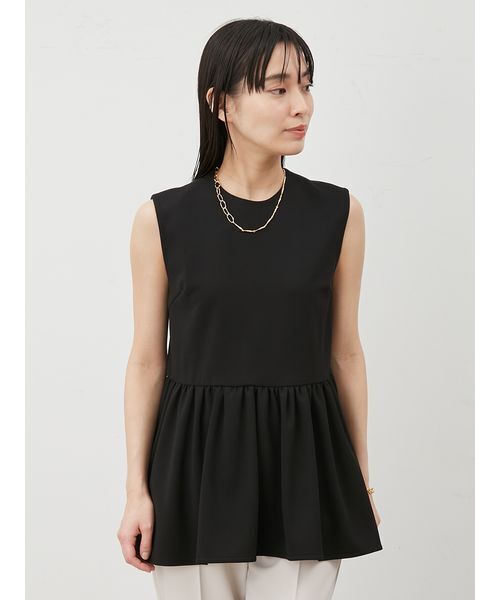 tシャツ 後あきテールヘムペプラムカットソーブラウス レディース Mila Owen tシャツ 後あきテールヘムペプラムカットソーブラウス