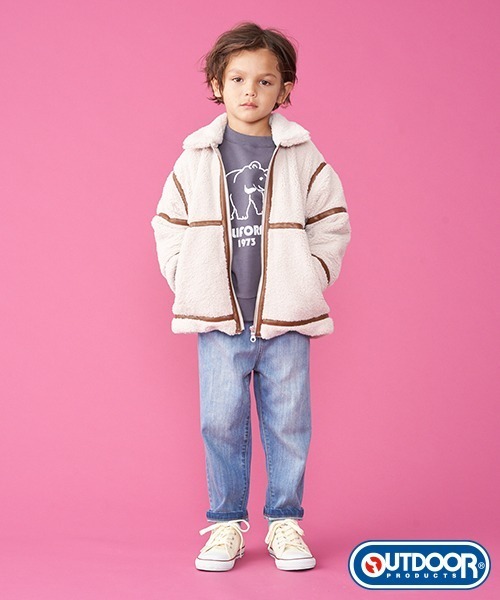 「b・ROOM」 「KIDS」ジップアップブルゾン MEDIUM ライトベージュ キッズ_画像2