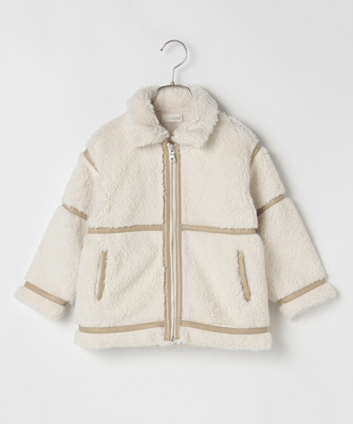 「b・ROOM」 「KIDS」ジップアップブルゾン MEDIUM ライトベージュ キッズ_画像3