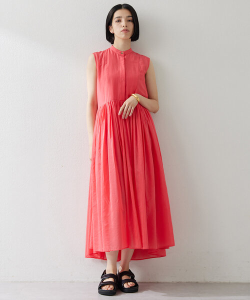 【シルク100％】定価、51.000+税　ワンピース/M Whim Gazette ワンピース シルクローンギャザーワンピース