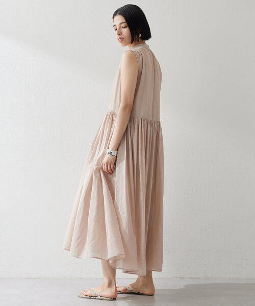 Whim Gazette ワンピース シルクローンギャザーワンピース