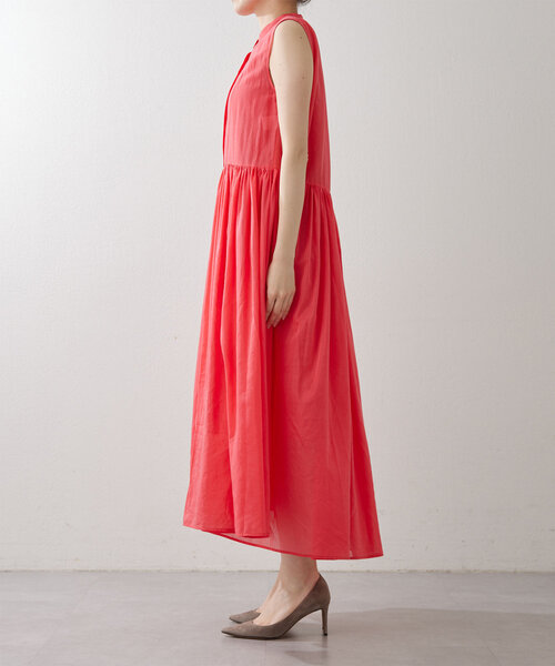 【美品】Whim Gazette ギャザーワンピース ウィムガゼット Whim Gazette シルクローンギャザーワンピース