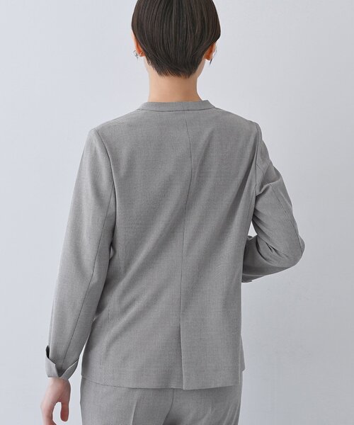 INDIVI ジャケット ノーカラージャケット 「洗える／夏スーツ