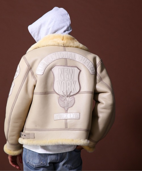 AVIREX ジャケット・アウター ホワイト　メンズ　秋服 AVIREX（アヴィレックス） ブルゾン MEDIUM ホワイト系その他 メンズ