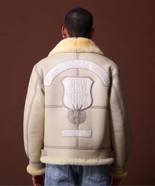 AVIREX ジャケット・アウター ホワイト　メンズ　秋服 AVIREX（アヴィレックス） ブルゾン MEDIUM ホワイト系その他 メンズ