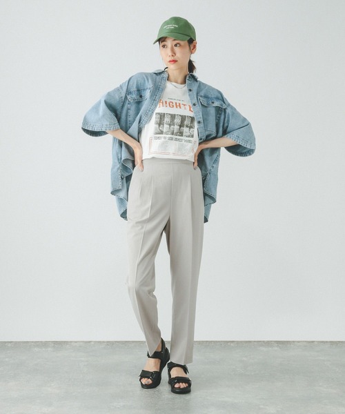 GLOBAL WORK パンツ ウツクシルエットテーパードパンツTall