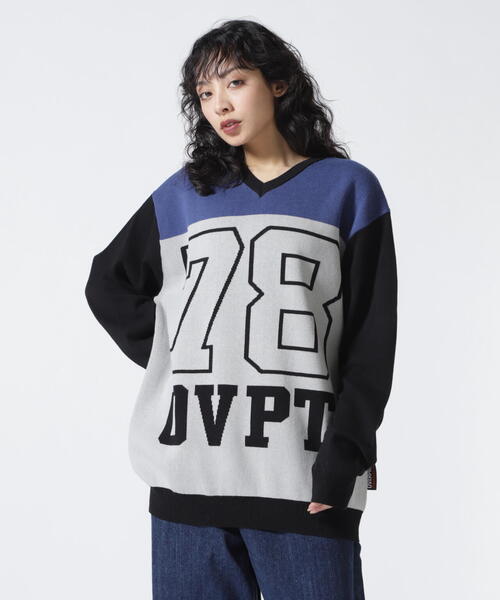 ニット セーター overprint/オーバープリント/78 V NECK  COTTON KNIT レディース メンズ