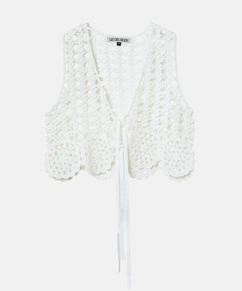 ニット セーター ハンドクロシェットレースベスト / Hand-Crocheted Lace Vest レディース