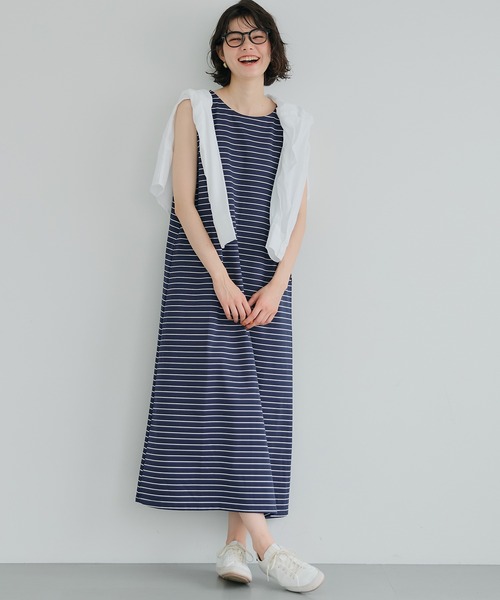 coca（コカ） ワンピース ボーダーノースリーブワンピース : ZOZOTOWN