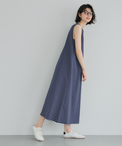 coca（コカ） ワンピース 夏 ボーダーノースリーブワンピース