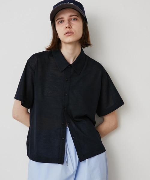 アレキサンダーワン　ポロシャツ　ニット　カーディガン　半袖　黒　ブラック　XS Auntie Rosa Holiday（アンティローザホリデー） ポロシャツ ポロ