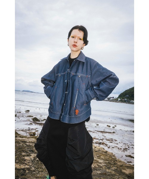 コート アウター SQUARE SLEEVE JK レディースの画像