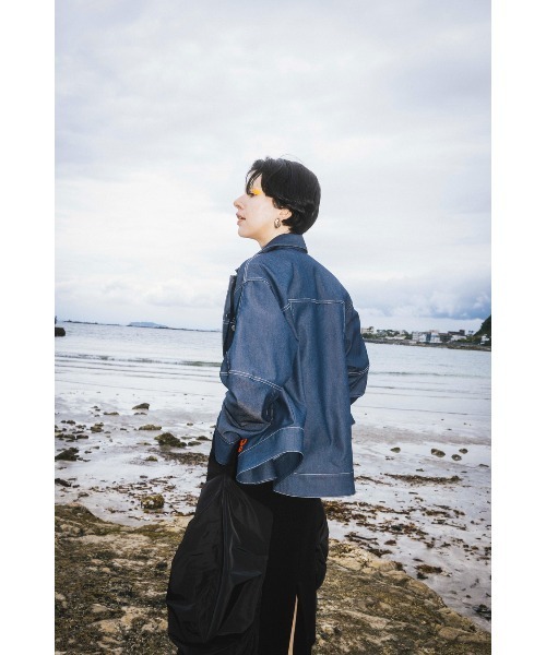 コート アウター SQUARE SLEEVE JK レディースの画像