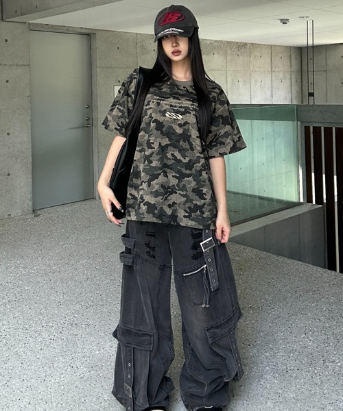 KsG tシャツ カモフラージュスタッズTシャツ レディース メンズ