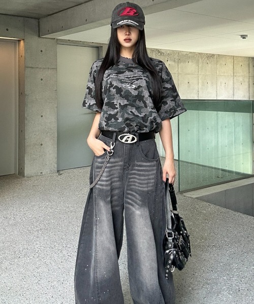 KsG tシャツ カモフラージュスタッズTシャツ レディース メンズ