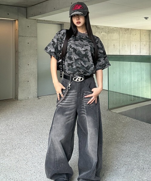 KsG tシャツ カモフラージュスタッズTシャツ レディース メンズ