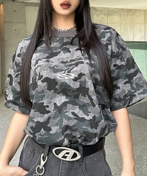 KSG　Tシャツ KsG tシャツ カモフラージュスタッズTシャツ レディース メンズ
