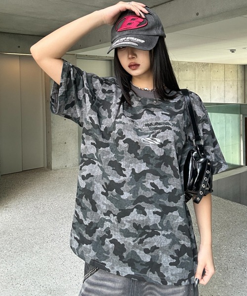 KsG tシャツ カモフラージュスタッズTシャツ レディース メンズ