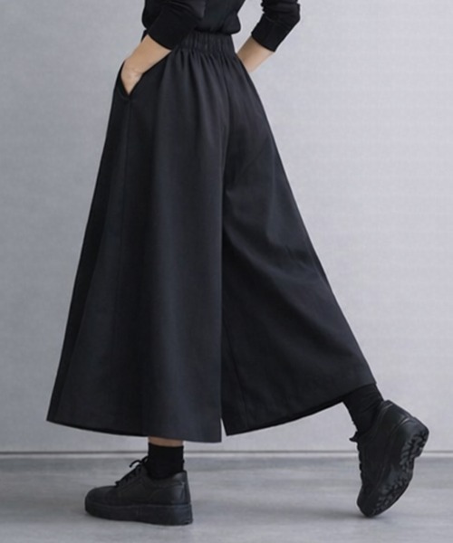スラックス パンツ 「選べる6カラー/S〜XLサイズ展開♪」タック入りワイドガウチョパンツ レディース | Sally Lunn | 07