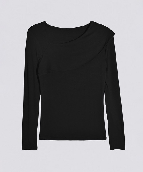 tシャツ 「kiehtova」asymmetry decorate tops/アシンメトリー デコルテ トップス KTWR40 レディース