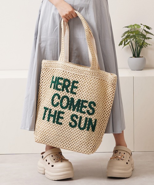 トートバッグ サガラ刺繍 編み込み / Sagara embroidery woven tote