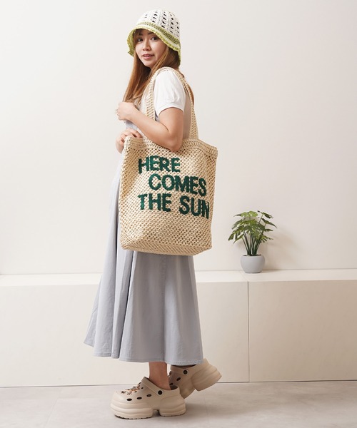トートバッグ サガラ刺繍 編み込み / Sagara embroidery woven tote