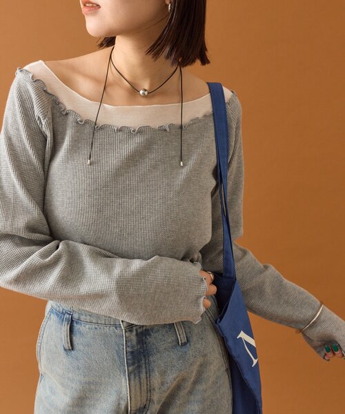 tシャツ シアーレイヤードロンT レディース