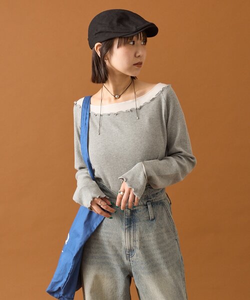 mystic（ミスティック） tシャツ シアーレイヤードロンT レディース
