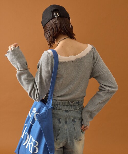 mystic（ミスティック） tシャツ シアーレイヤードロンT レディース