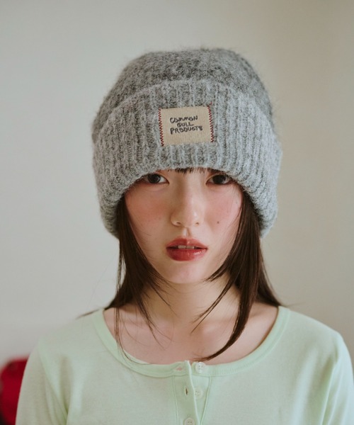 帽子 amoment SHAGGY KNIT BEANIE moment+（モーメントプラス）の「シャギーニット帽（ニット