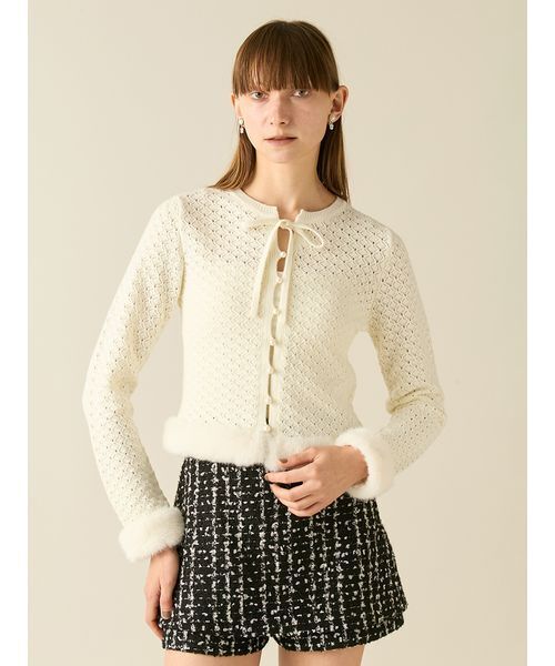 FURFUR（ファーファー） カーディガン エコファートリムカーディガン