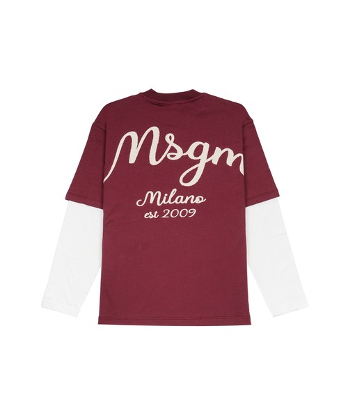 MSGM KIDS tシャツ MILANO レイヤードロングスリーブTシャツ キッズ