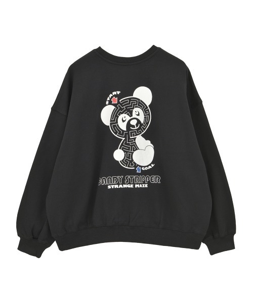 Candy Stripper パーカーフーディ　くま柄スウェットブラックFREE Candy Stripper パーカーフーディ くま柄スウェットブラック