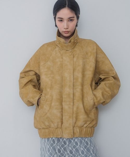 ヴィンテージレザーブルゾン　ジーナシス　新品未使用　今季新作 JEANASIS｜ヴィンテージレザーパファーブルゾン【中綿入りで冬の防寒も