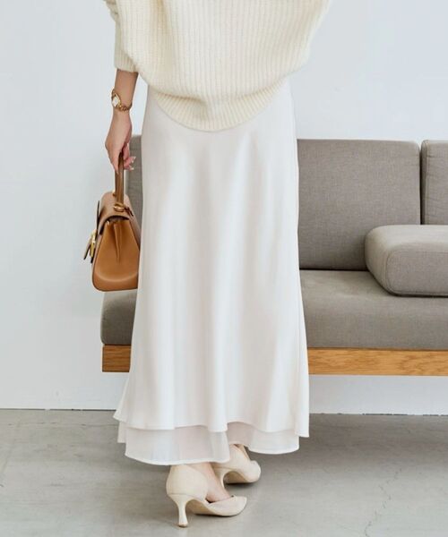 cleblatt クレブラット レイヤードナロースカート M アイボリー レイヤードナロースカート/cle blatt(クレブラット)｜クレブラット公式