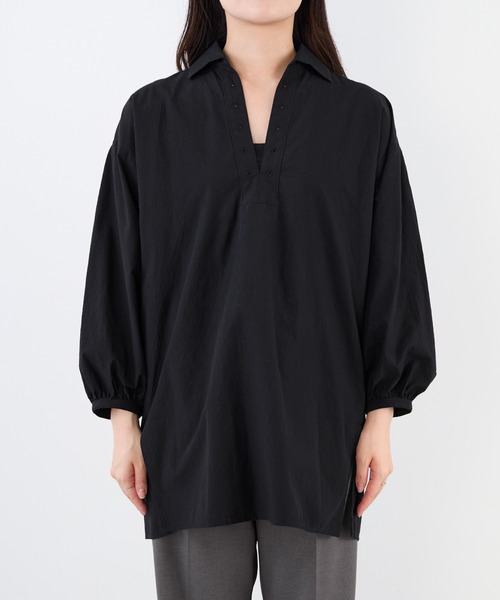 TICCA 長袖シャツ ブラック　フリーサイズ TICCA（ティッカ） リネンシャツ ブラウス シャツ 「TICCA」別注