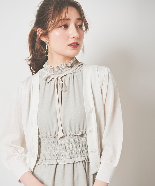 「31 Sons de mode」 ニットカーディガン 36 オフホワイト レディース_画像3