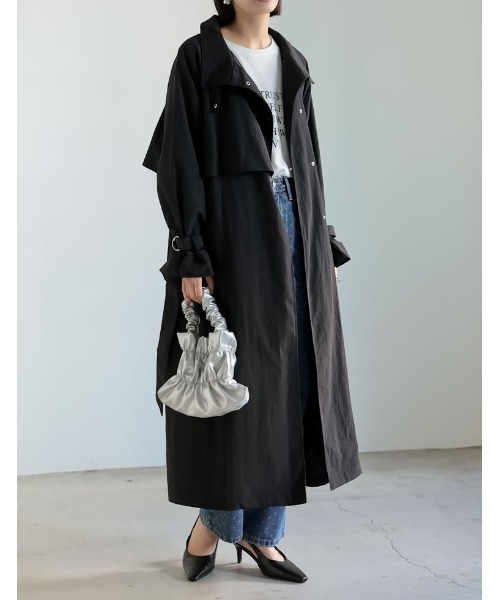 「Re:EDIT」 トレンチコート MEDIUM ベージュ レディース_画像2