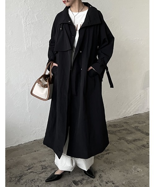 「Re:EDIT」 トレンチコート MEDIUM ベージュ レディース_画像3