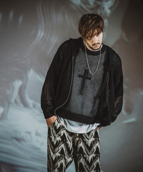 「NO ID.」 ジップアップパーカー ONE SIZE ブラック メンズ_画像8