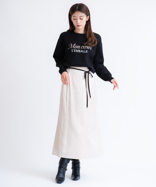 ノエラ　刺繍ニット NOELA（ノエラ） ニット セーター ジャカードロゴ刺繍ニット