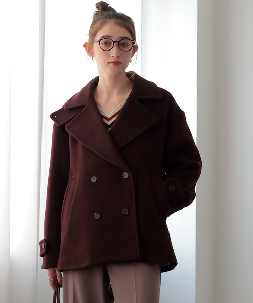 Jines（ジネス） ピーコート pコート シャルムビーバーショートコート