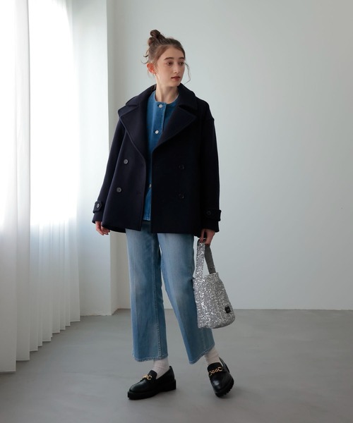 Jines（ジネス） ピーコート pコート シャルムビーバーショートコート