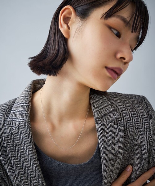 ネックレス K10WG ネックレス ボールチェーン レディースの画像