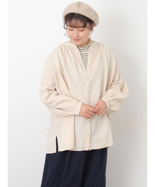 Samansa Mos2（サマンサモスモス） ブラウス シャツ 「Cross×Linen