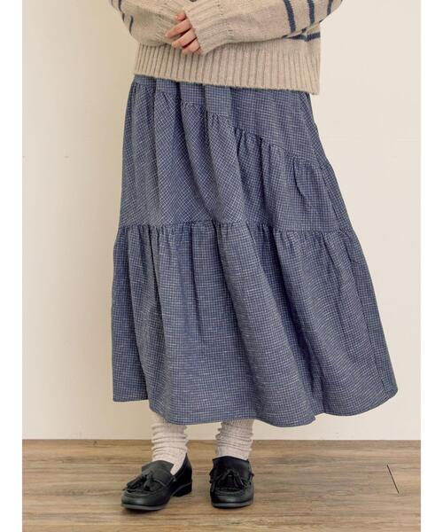 Samansa Mos2（サマンサモスモス） スカート チェック柄変形ティアード