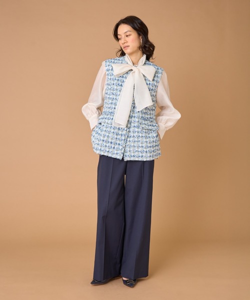 INED レディースノーカラージャケット｜コート、ジャケット