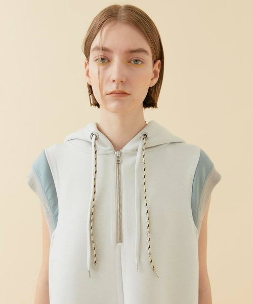 「A + TOKYO」 ノースリーブワンピース 2 ネイビー レディース_画像4