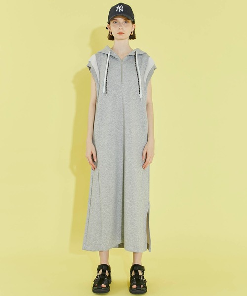 「A + TOKYO」 ノースリーブワンピース 2 ネイビー レディース_画像6